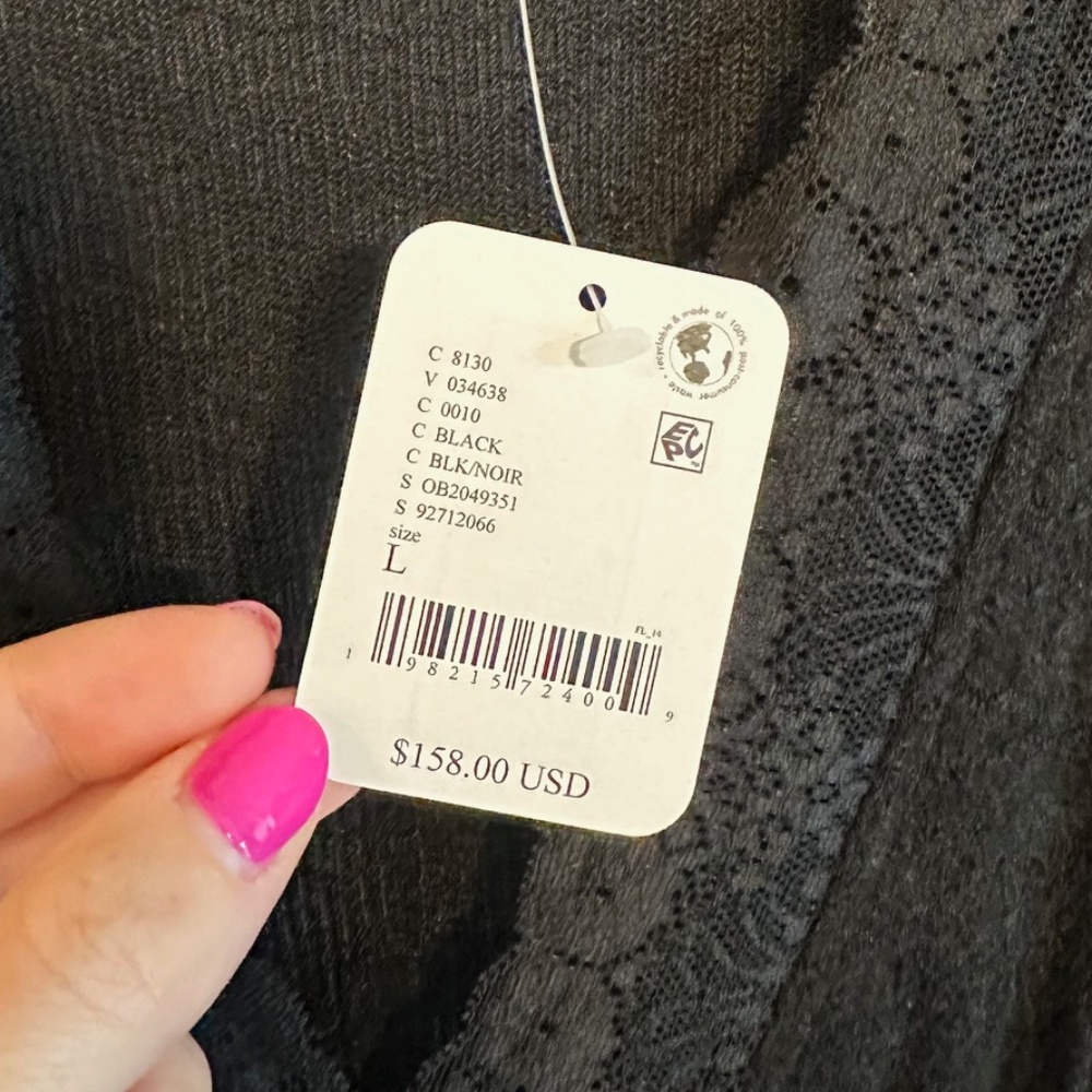 NWT Free People All Yours Black Mini Dress L - Picture 7 of 10